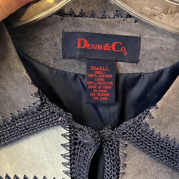 1970s Blue Patchwork Leather Jacket - Picture 3 of 3